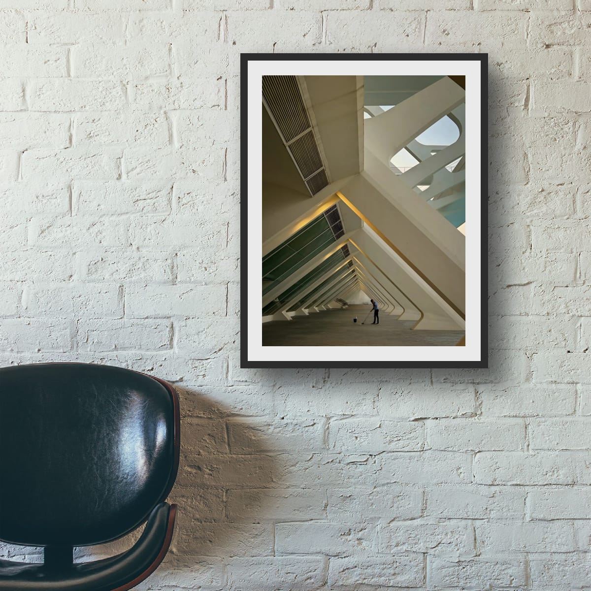Lone worker at The City of Arts and Sciences Canvas Print