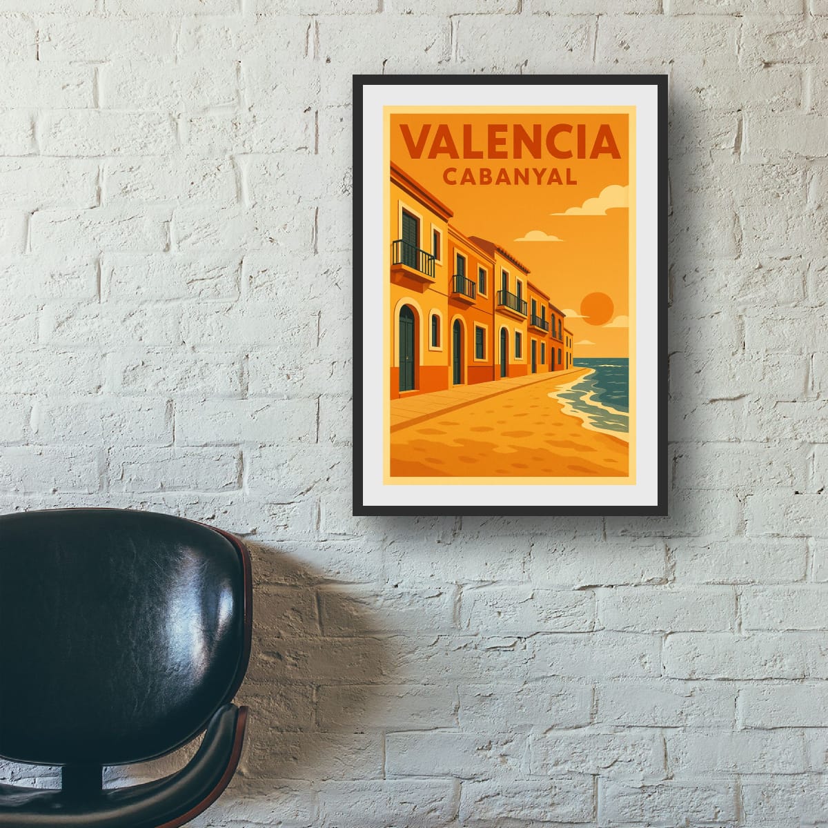 Fishermans Houses Cabanyal: Original Canvas Print
