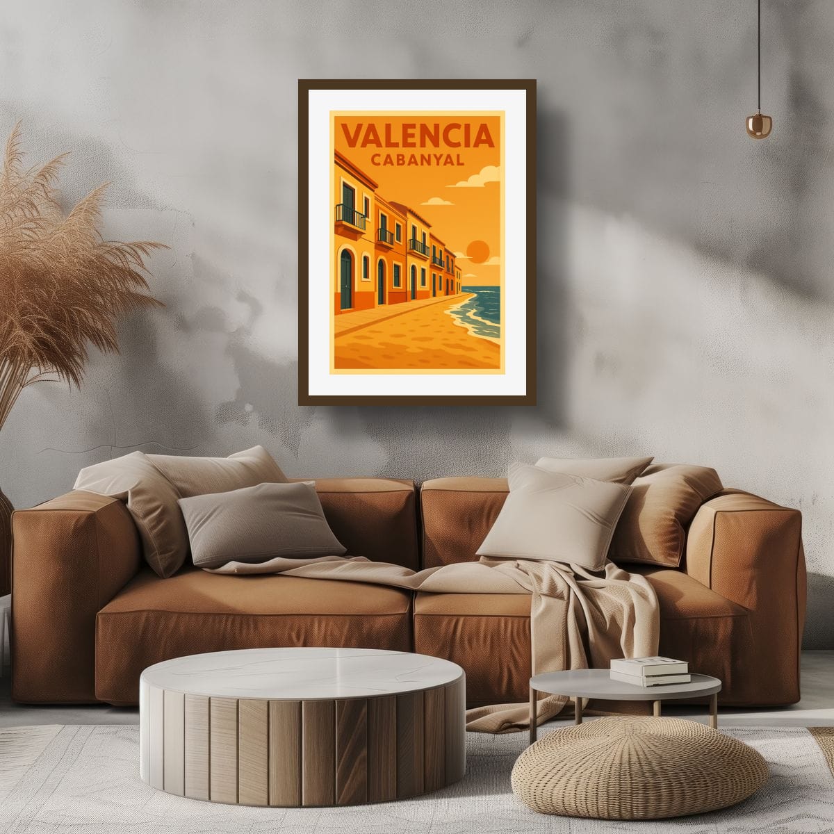 Fishermans Houses Cabanyal: Original Canvas Print