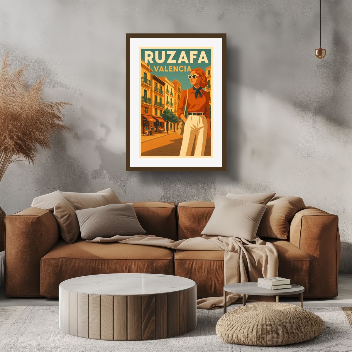 Valencia Ruzafa Original Retro Travel Poster Canvas Print