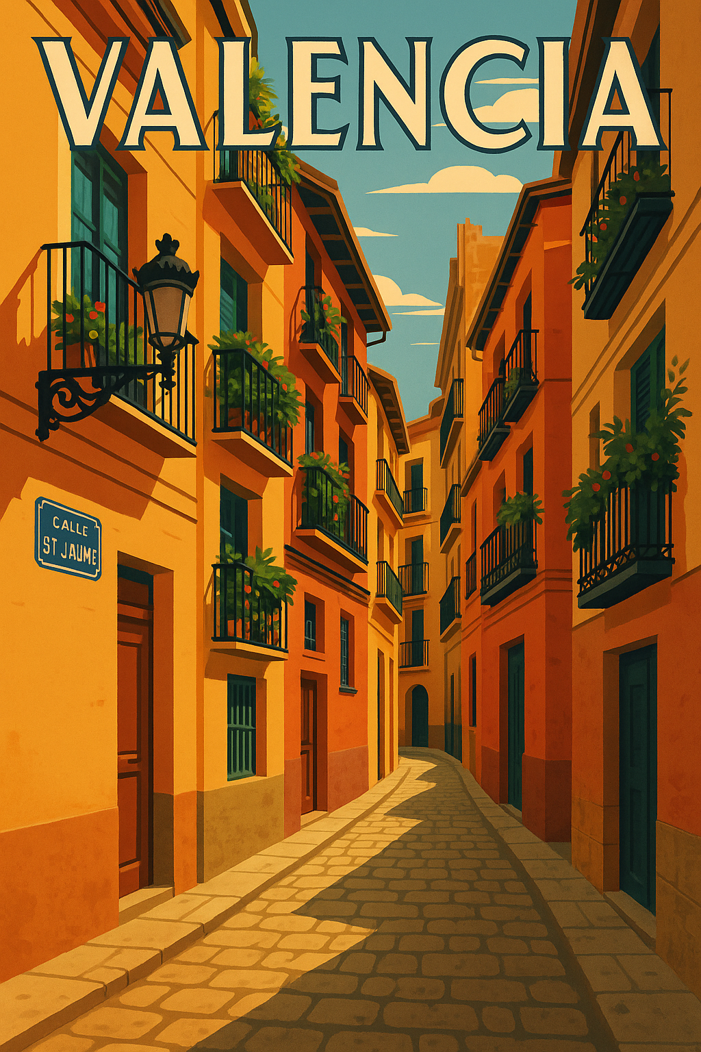 El Carmen Street Scene Original Canvas Print