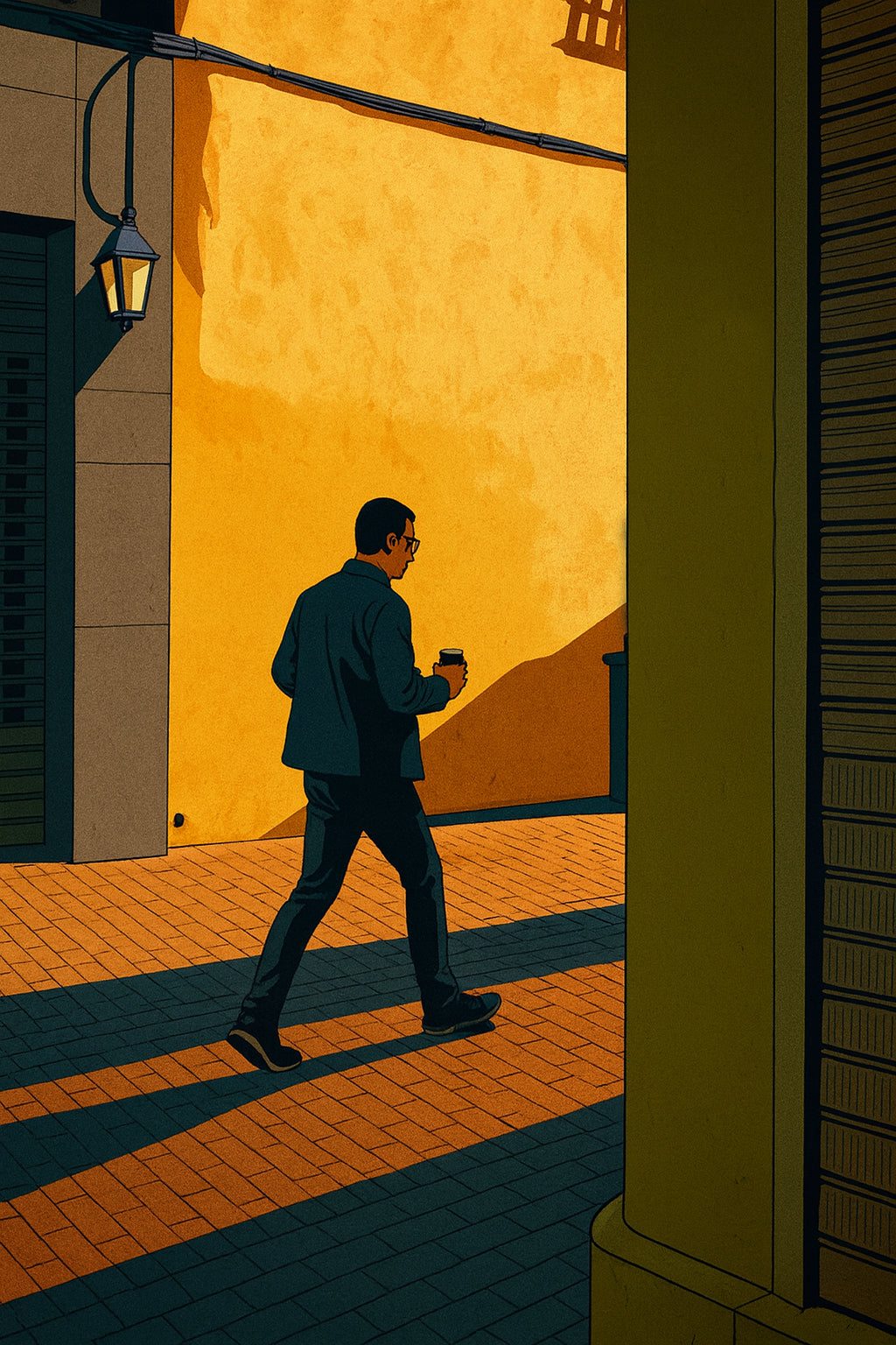 Morning coffee in El Carmen: Original canvas print