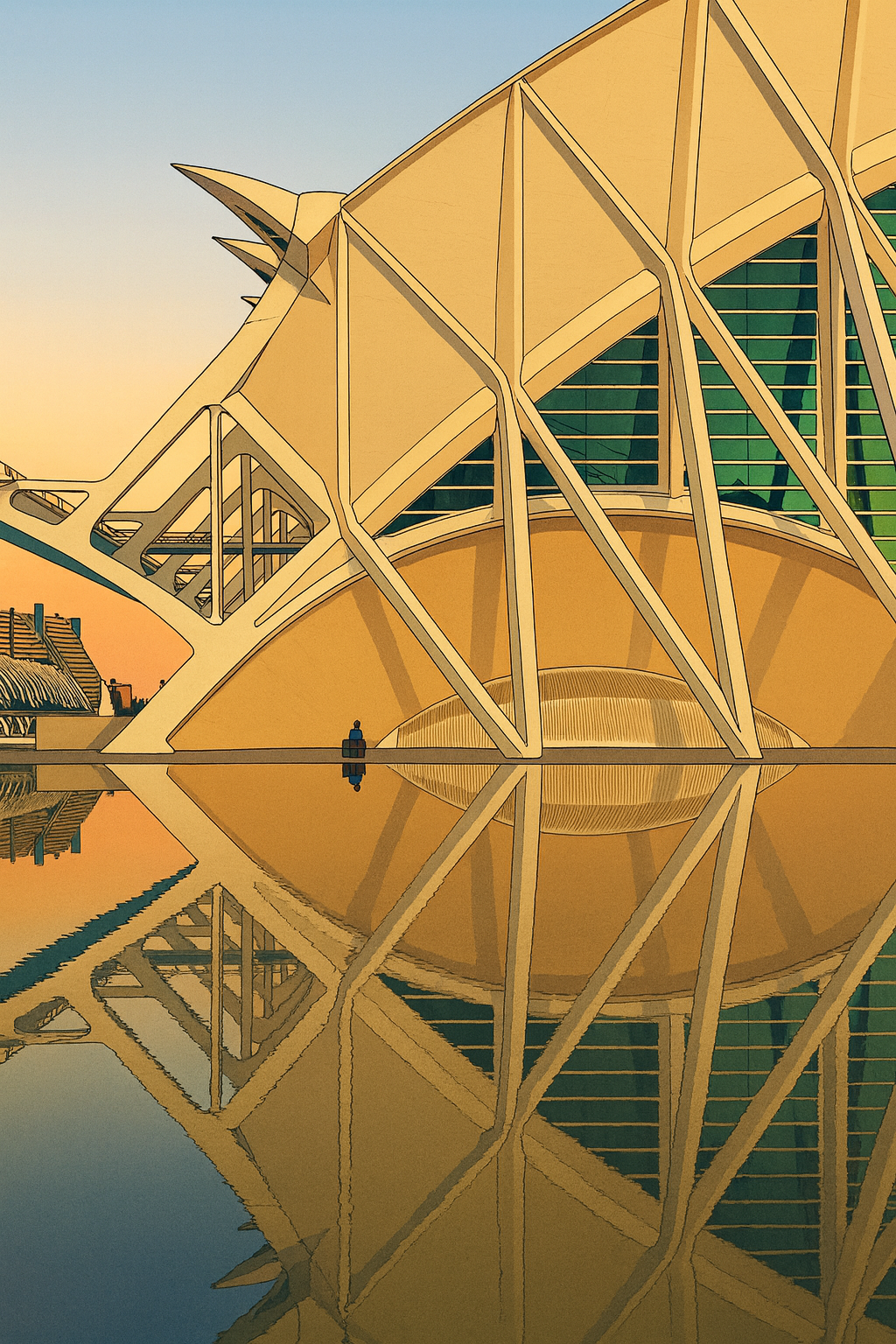 Morning Solitude at The City of Arts and Sciences Canvas Print