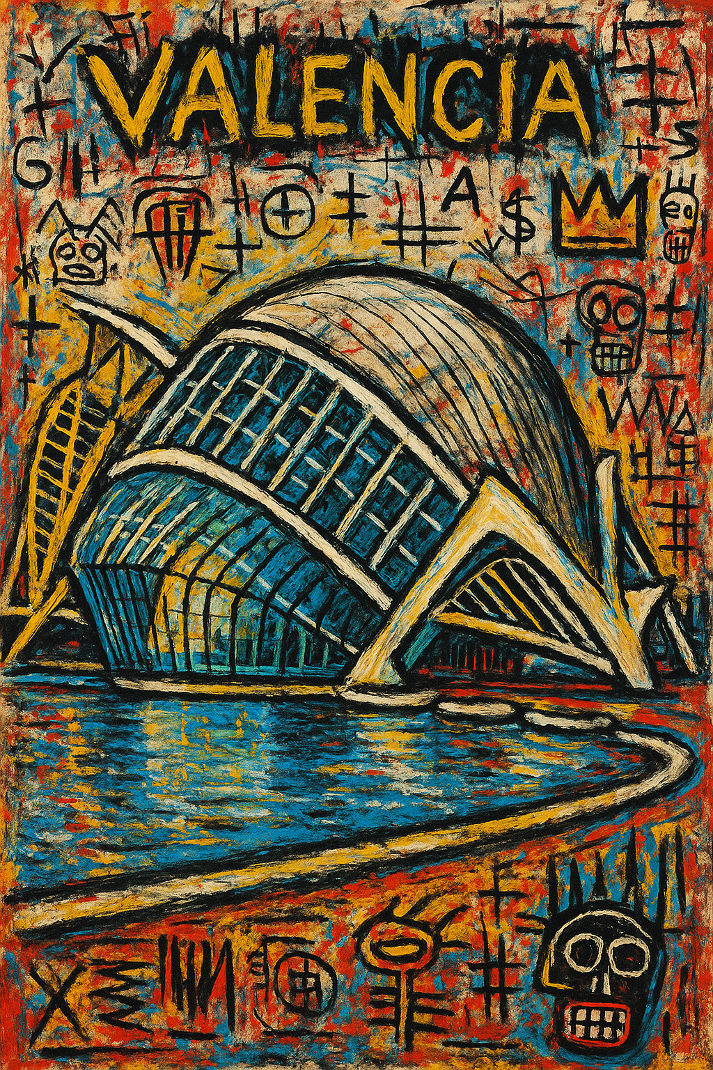 Basquiat inspired Original Canvas Print