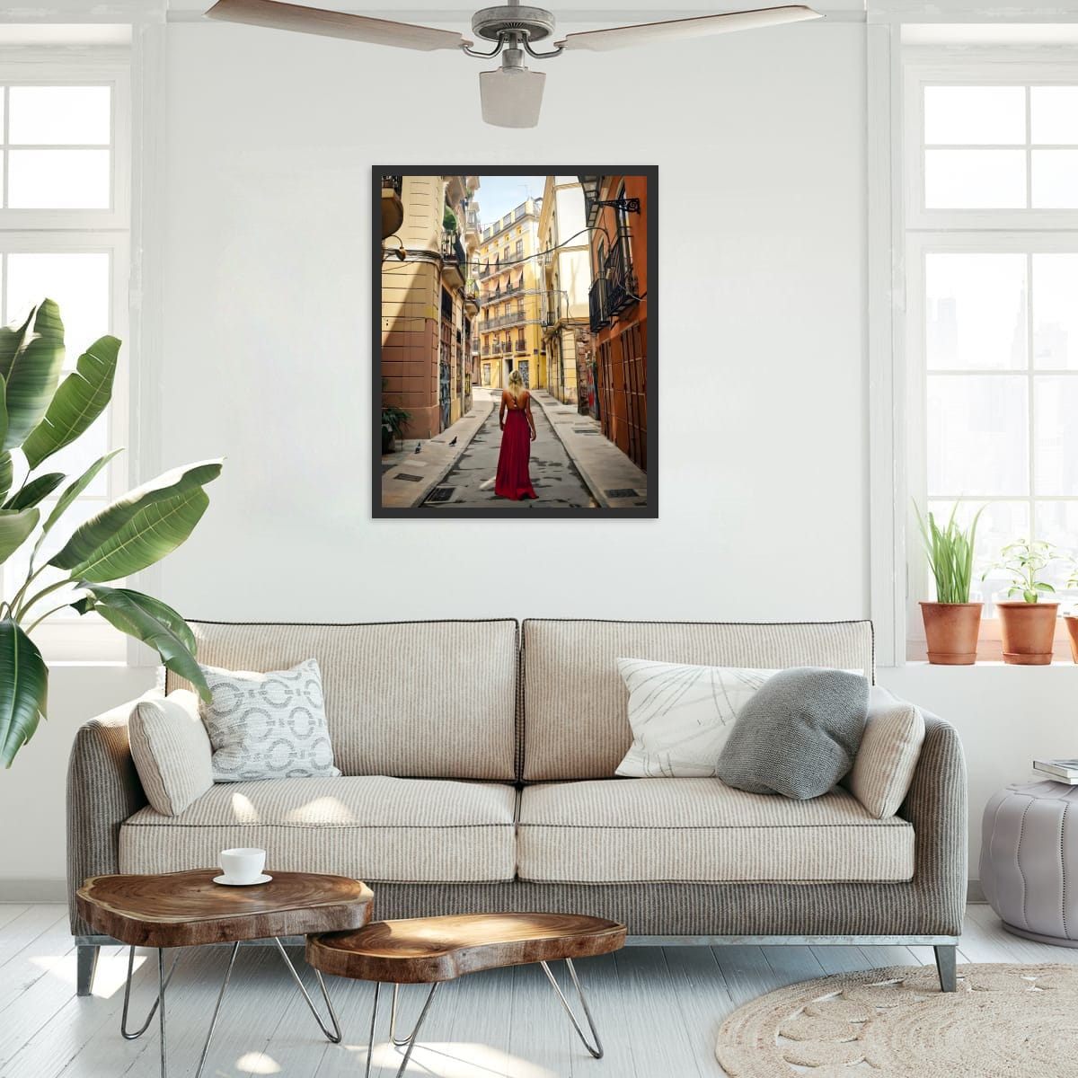 Wandering in the Old Town, Original Canvas Print