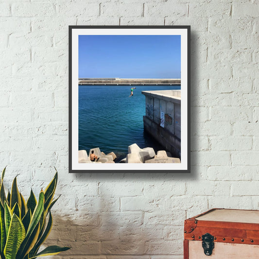 Swimmers at the Marina Original Canvas Print
