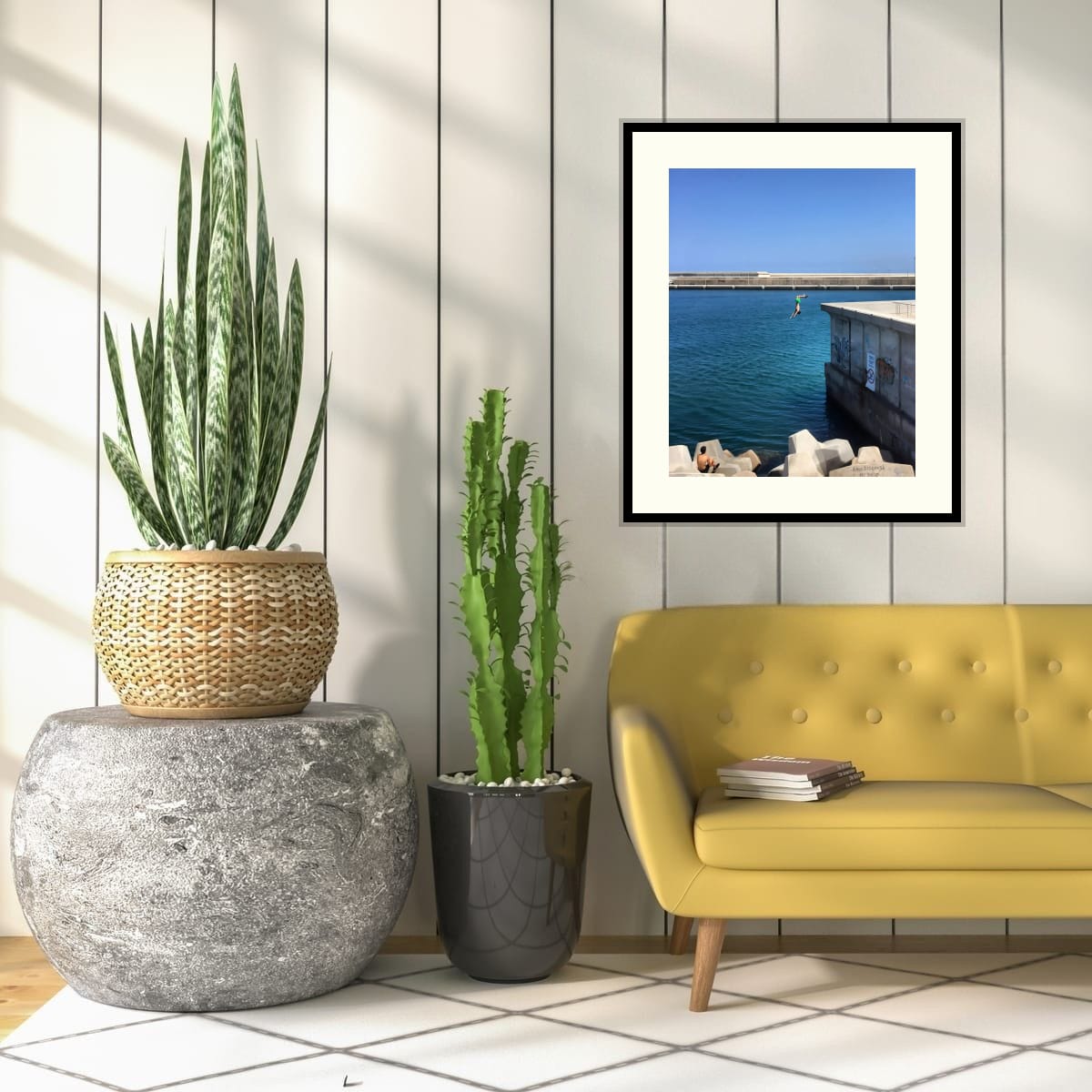 Swimmers at the Marina Original Canvas Print