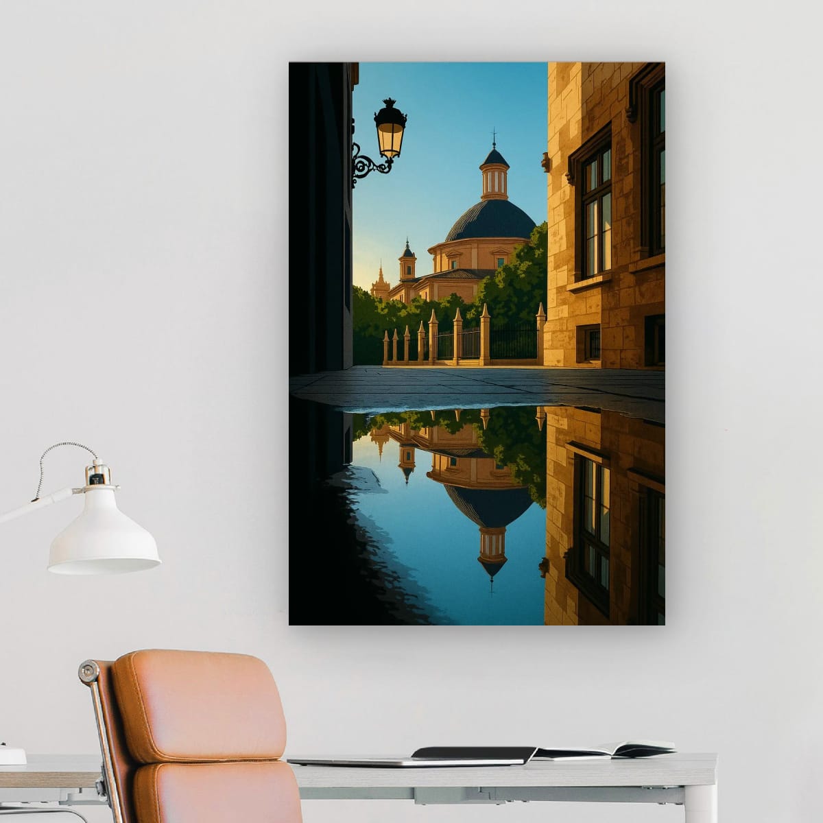 Reflection at Plaza de la Virgen Original Canvas Print