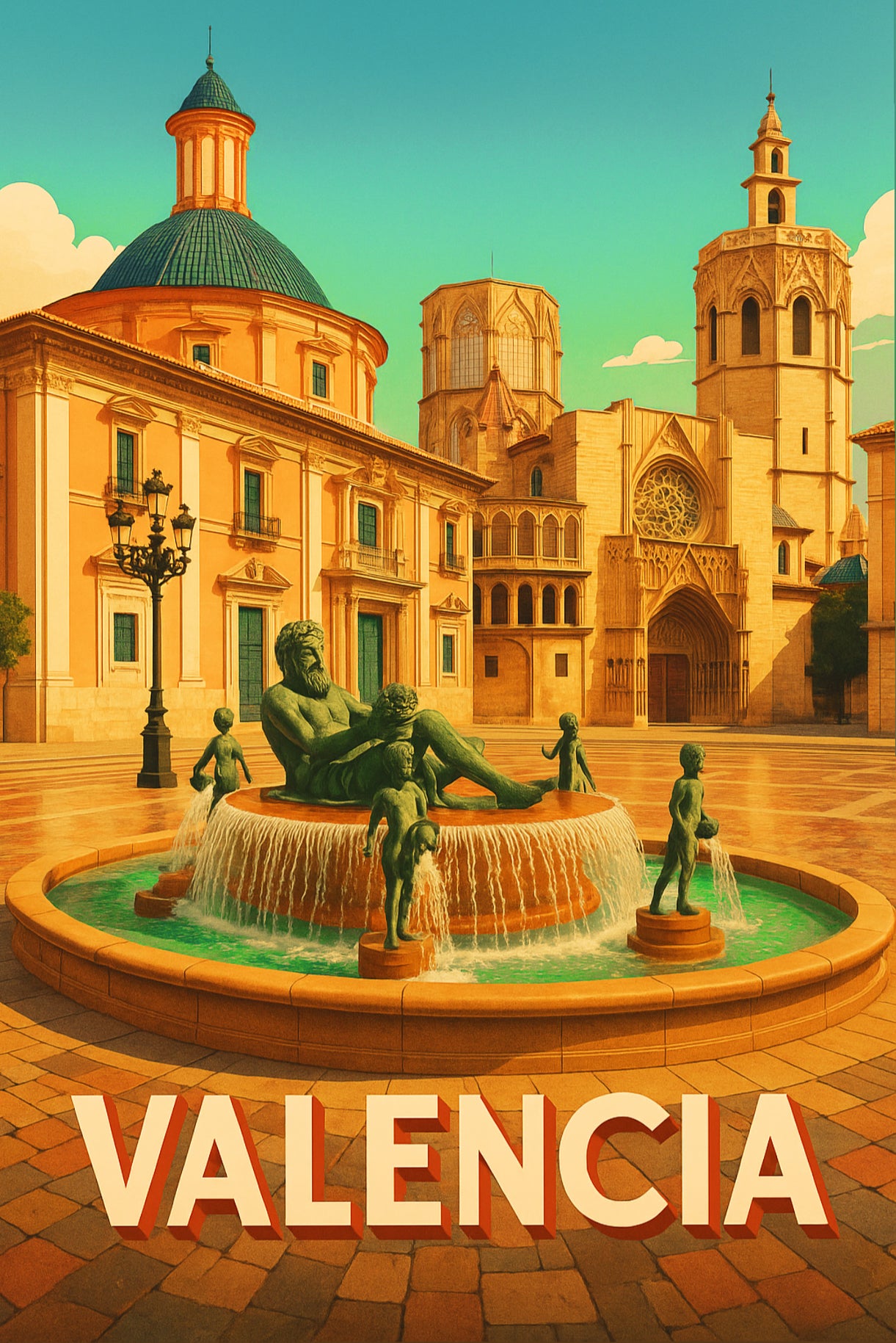 Plaza de la virgen Original Canvas Print