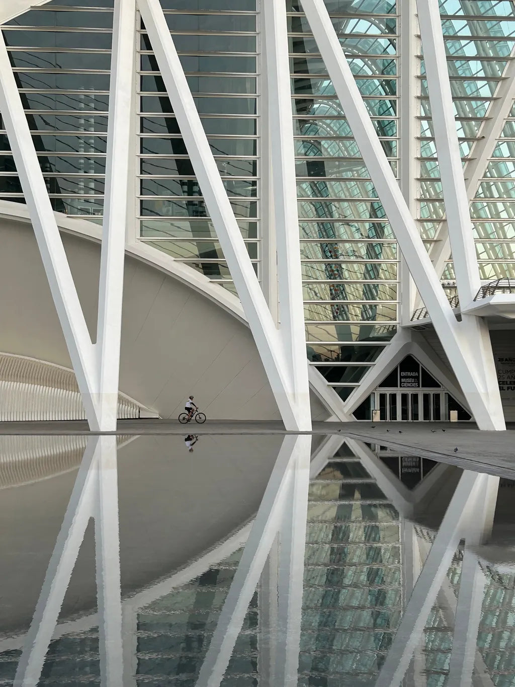 Lone Cyclist at The City of Arts and Sciences Canvas Print