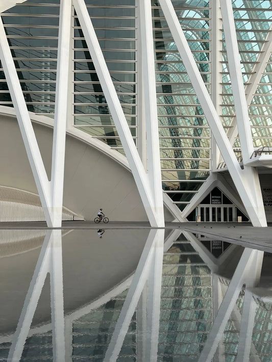 Lone Cyclist at The City of Arts and Sciences Canvas Print