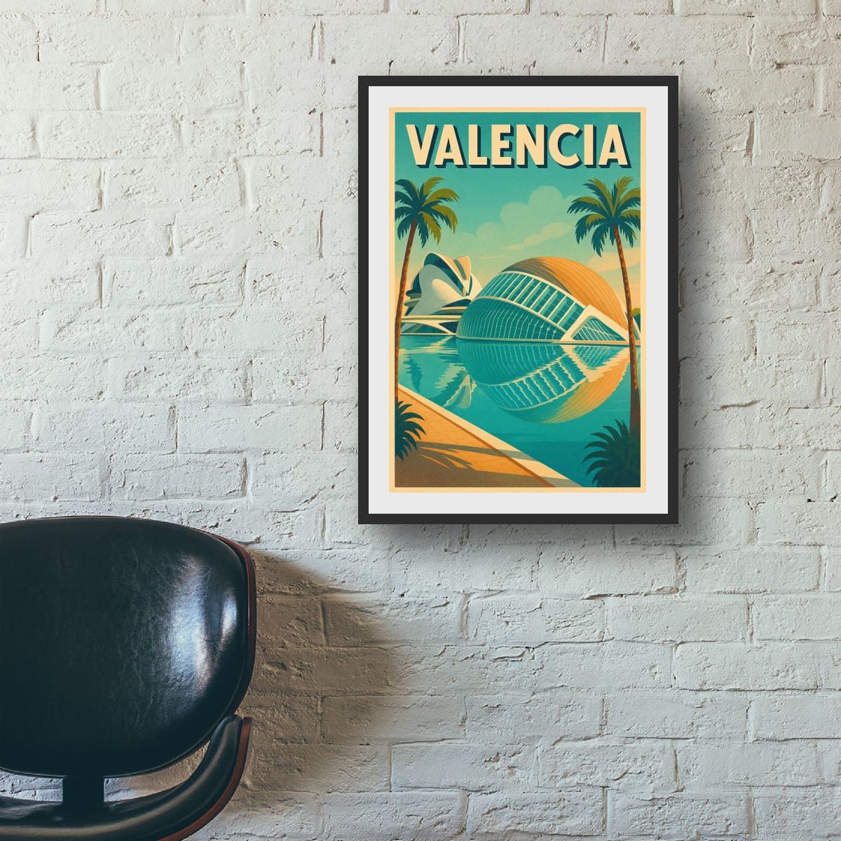 City of Arts and Sciences Retro Travel Canvas Print